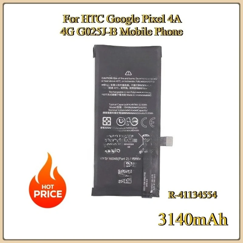 For HTC Google Pixel 4A 4G G025J-B 3.87V 3080mAh Mobile Phone Backup Replacement Battery