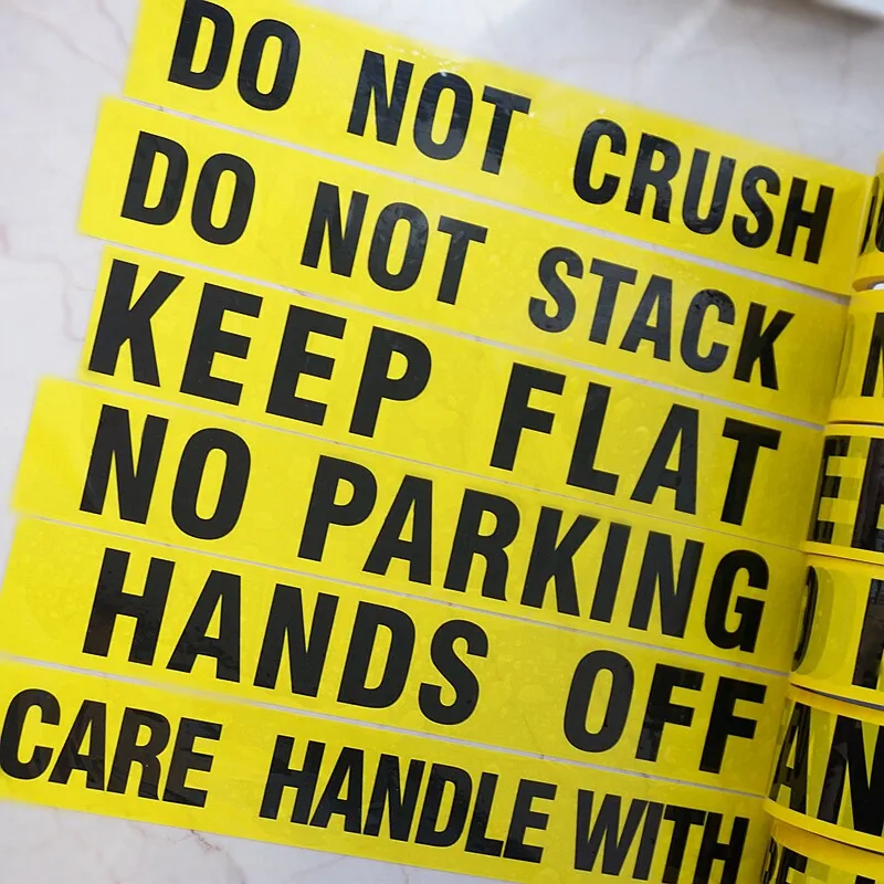 Safety Warning Tape with English Text, Labor Protection Supplies, Black Text on Yellow Background, Colorful Warning Message Tape, Marking Tape, Decorative Tape, Large Roll Thank You/Keep Out/Do Not Enter/Caution/Warning/Danger/Do Not Crush 【Width 4.8Cm*Length 25m 【2 Rolls】】