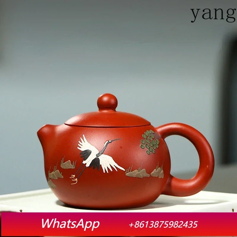 

Чайный набор LH Yixing: Чайник из глины цзыша ручной работы для чая кунг-фу, Чайник «Журавль» для Дахунпао
