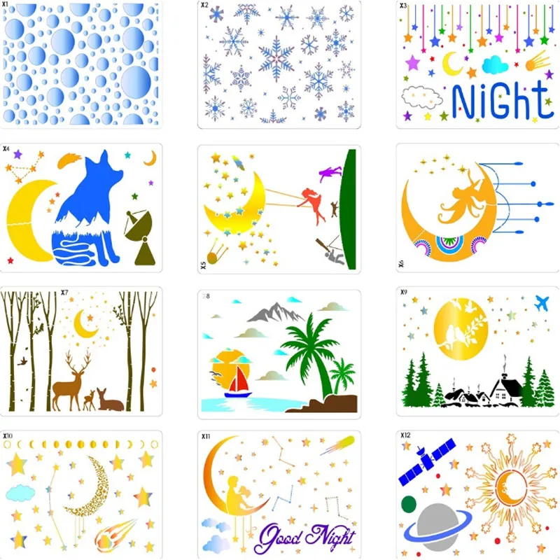 29x21cm Starry Sky Stencils DIY Layering Wall Painting Scrapbooking Coloring Embossing Album Decorative Reusable Template