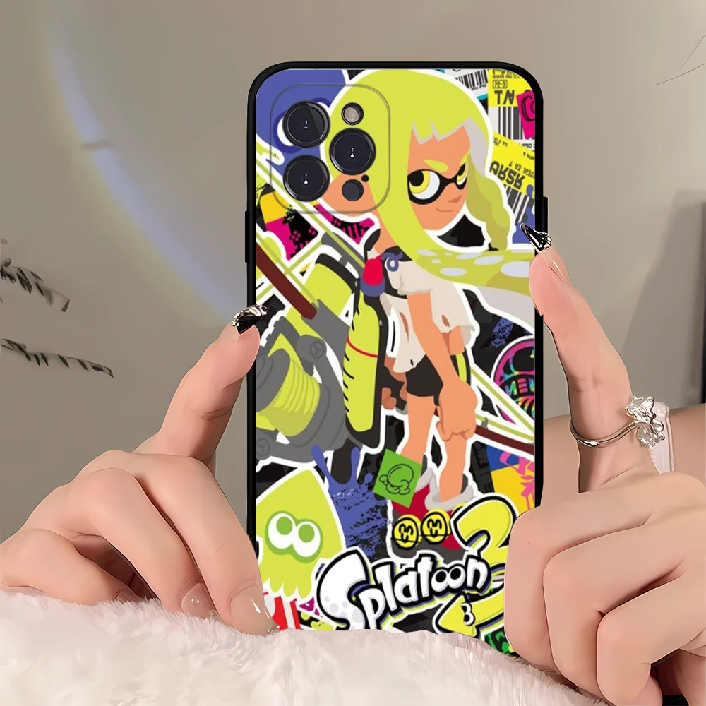 S-Splatoon Game Phone Case For iPhone 16 15 14 11 12 13 Mini Pro XS Max Cover 6 7 8 Plus X Funda Shell