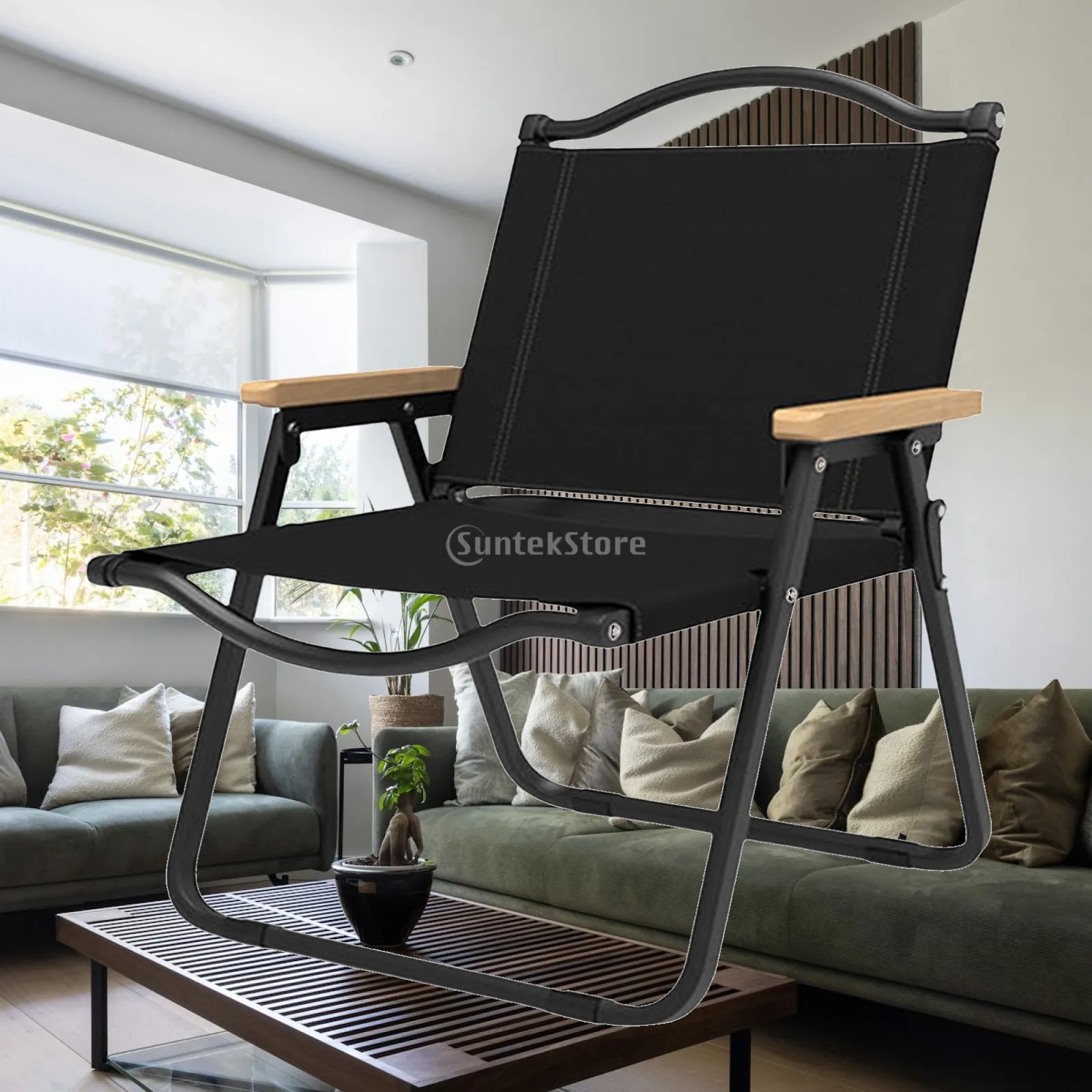 Outdoor Folding Chair Heavy Duty Camping Seat for Picnic Garden Patio Lawn Portable Travel Chair with Oxford Cloth