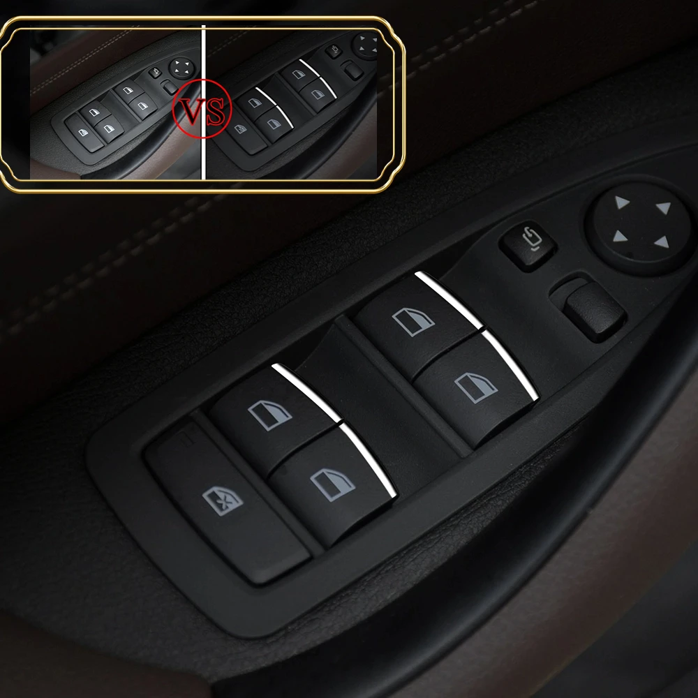 Car Window Lift Button Sticker Sequins Trim for BMW 1 2 3 4 5 7 Series X1 X2 X3 X4 F20 F22 F30 F34 F01 F48 F25 F26 Accessories