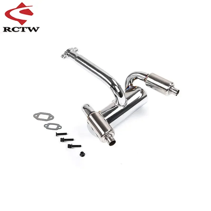 23CC ~ 45CC Engines 2 Hole Exhaust Pipe Silencer Pipe for 1/5 Rc Car Hpi Rofun Baha Km Rovan Baja 5b Truck Upgrade Parts