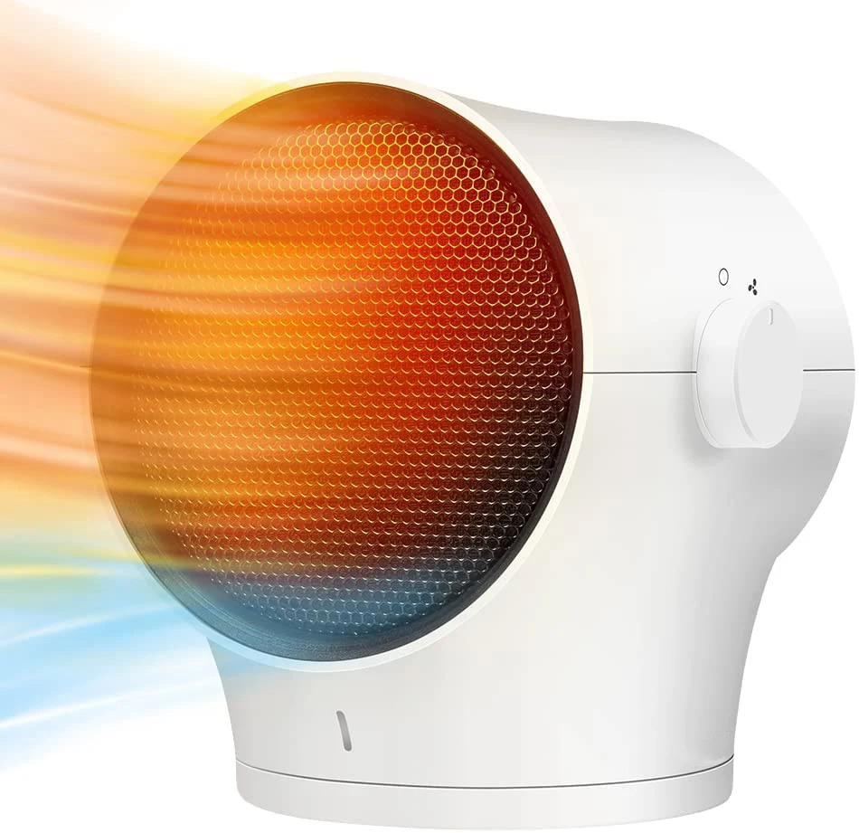 Portable Space Heater 3s Fast Heating 1000W Small Personal Electric Heater with 3 Modes, 2 in 1 Oscillating Heater and Fan