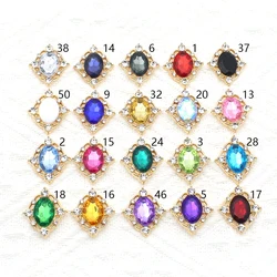 10Pcs 21 * 25mm Alloy Water Diamond Flower Plate Jewelry Diy Wedding Dress Hair Ornament Bow Decoration Accessories
