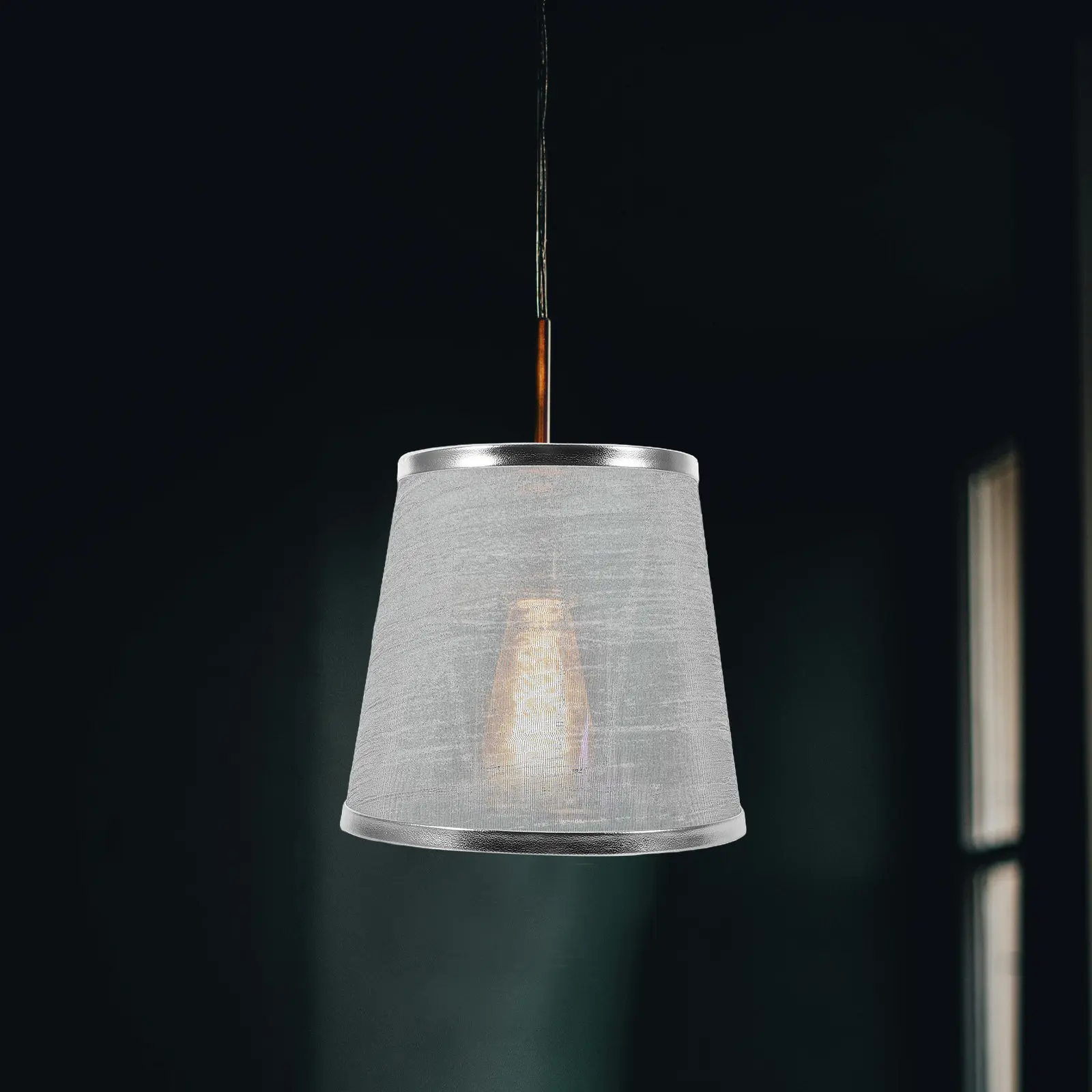 Lamp Shade Replacement for Living Room Users to Improve Lighting Comfort, 4cm Diameter, Mesh and Iron, Transparent Silver