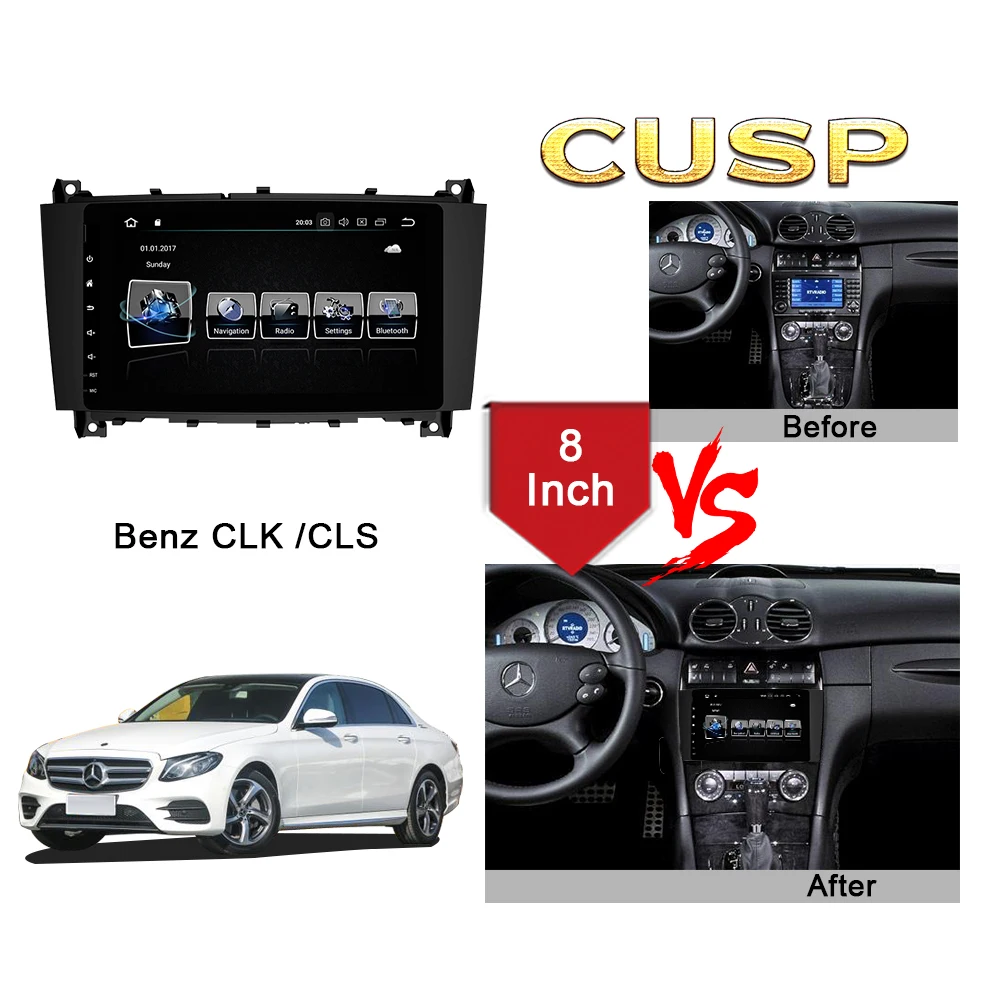 Cheap 8 Inch Car Screen Car Stereo Radio Auto Radio GPS Navigation For Benz CLK Class Video Player Car Pad