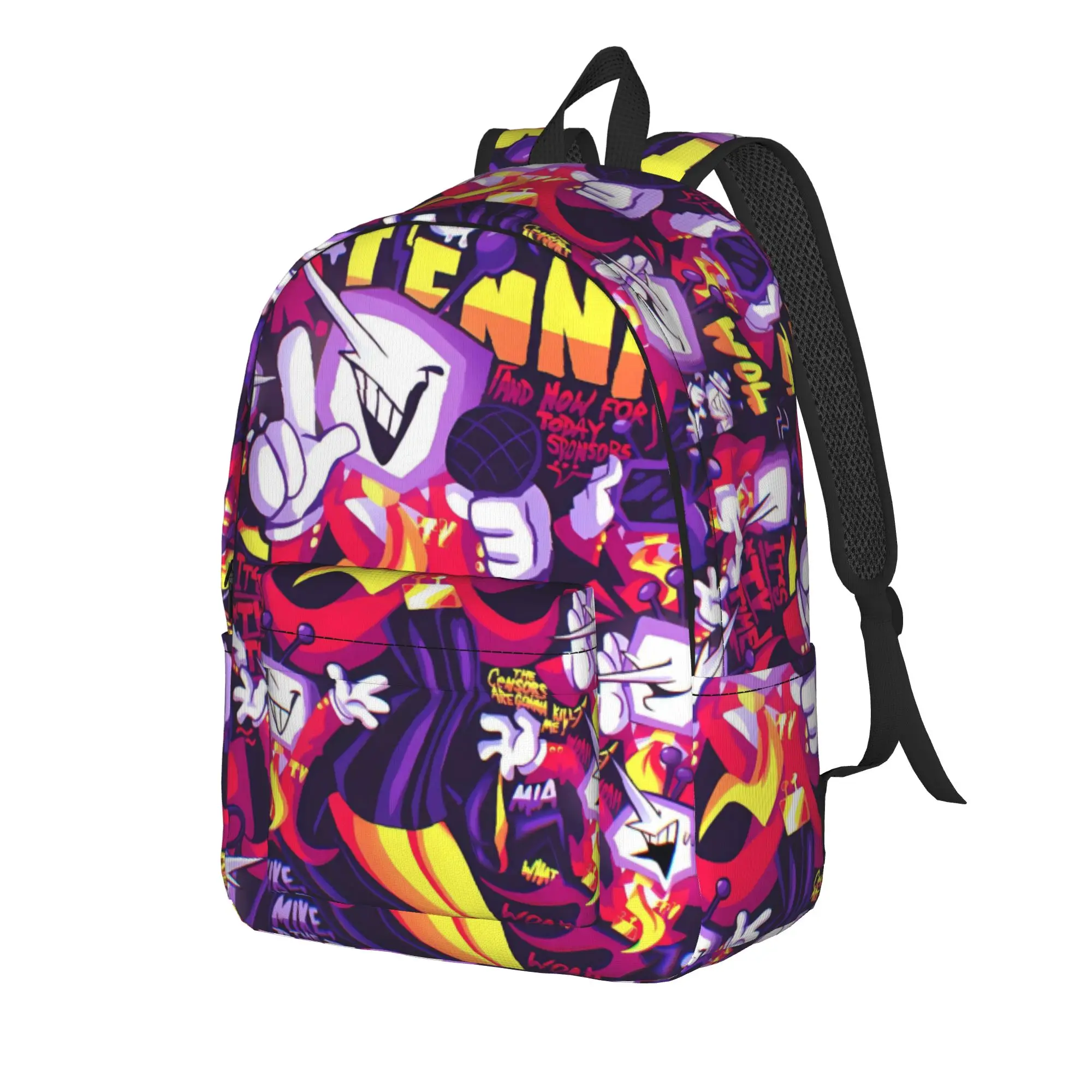 Deltarune 3 Tenna It Is TV Time Backpack  Workout Backpacks Women Kawaii High School Bags Custom Large Rucksack