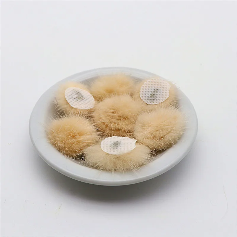 2.5-3Cm 100 sztuk syntetyczny plusz pompon Pure Color Pom-pom instrukcja DIY puszyste miękkie Pom-pom Disc klamra ozdobne statki dostaw