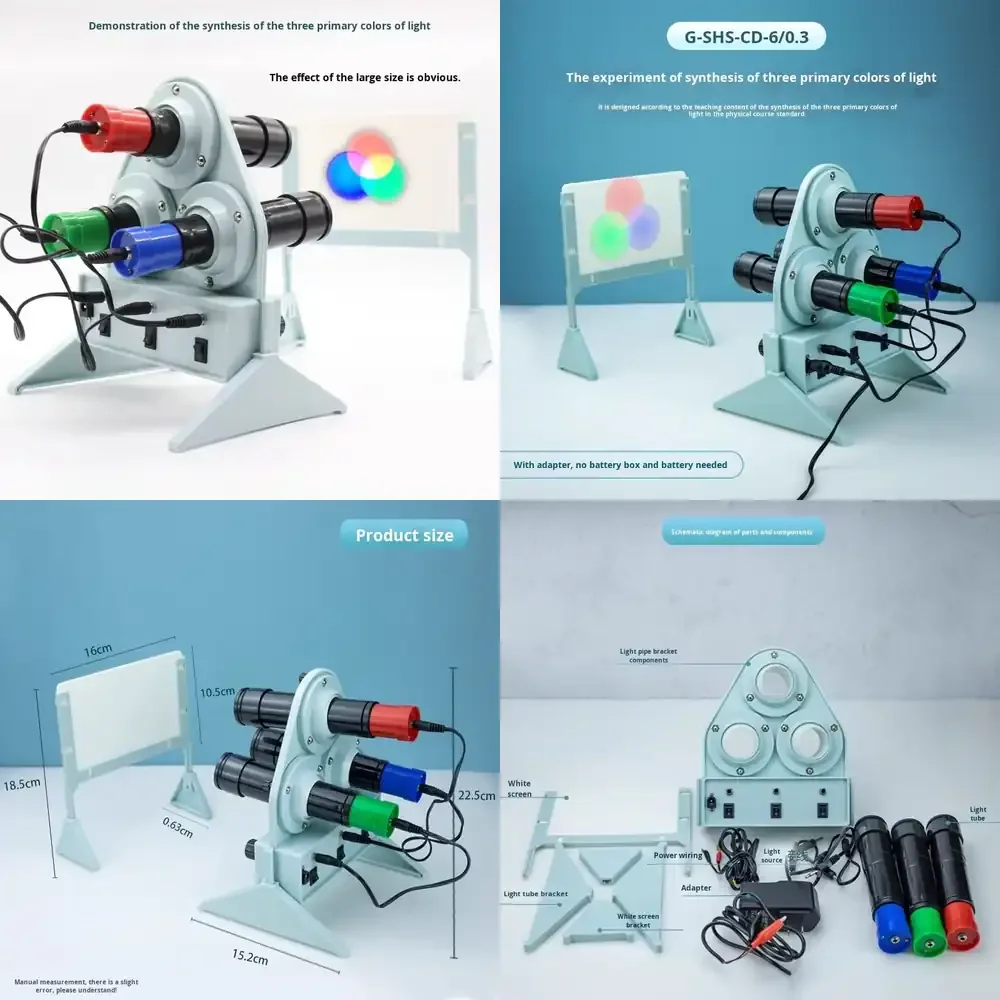 

Light Primary Color Synthesis Experiment Demonstrator RGB Three-Color Light Source for Color Physics Teaching