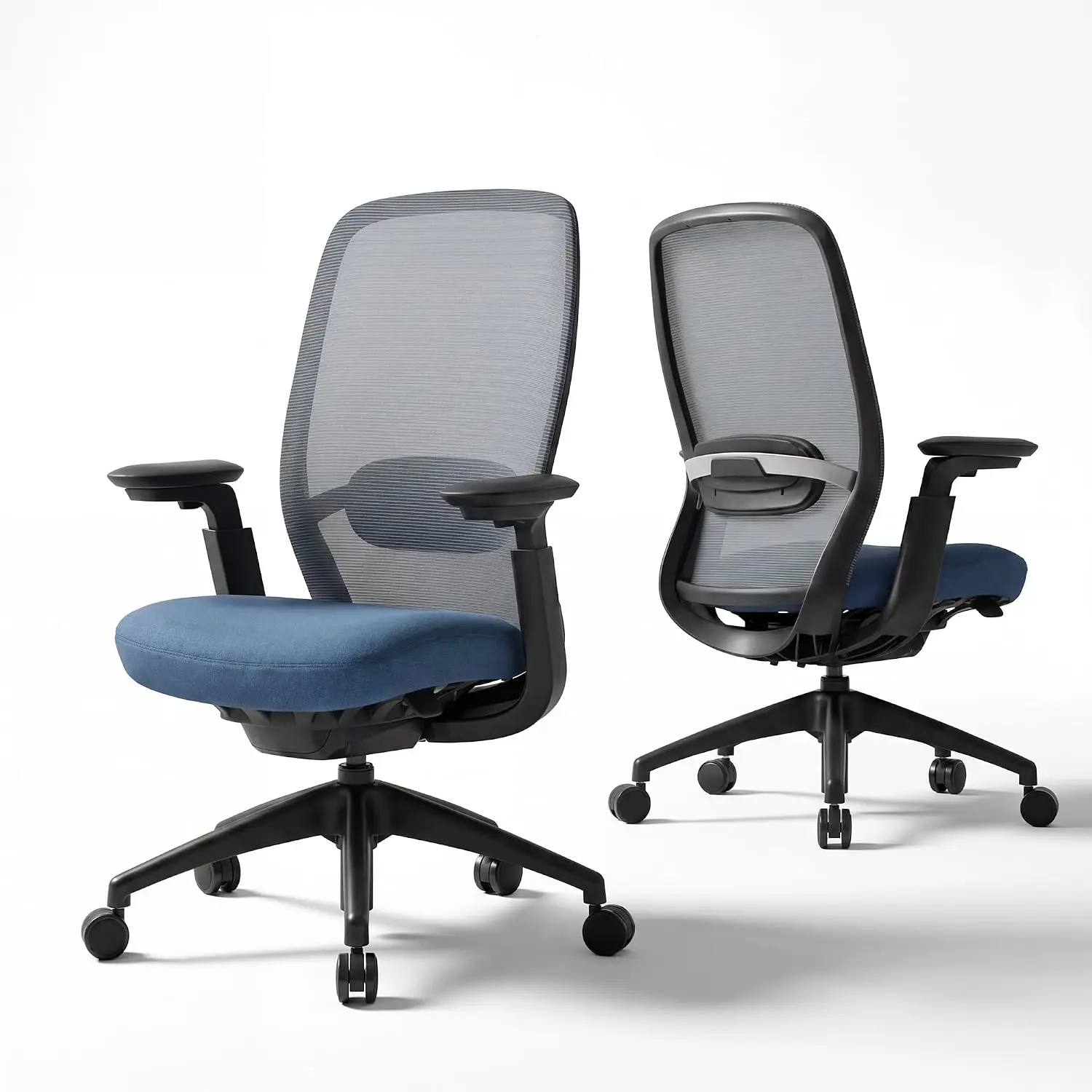 Ergonomic Mesh Office Chair with Levitating Cushion & Sync Armrests, Mid Back Desk Chair 300LBS, Customized