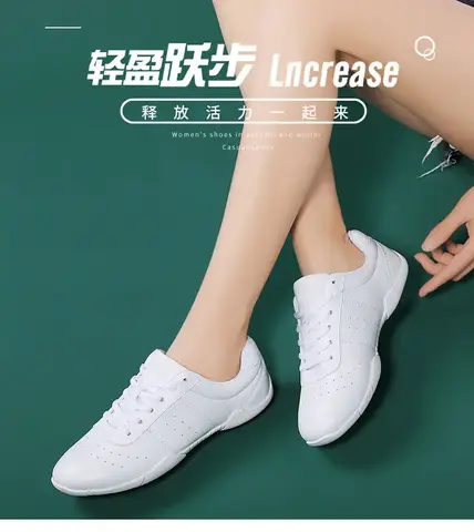 피트니스 댄스 신발 경쟁 에어로빅 신발 치어 리더 훈련 신발 여자 여자 화이트 키즈 스포츠 댄스 신발 여성을위한