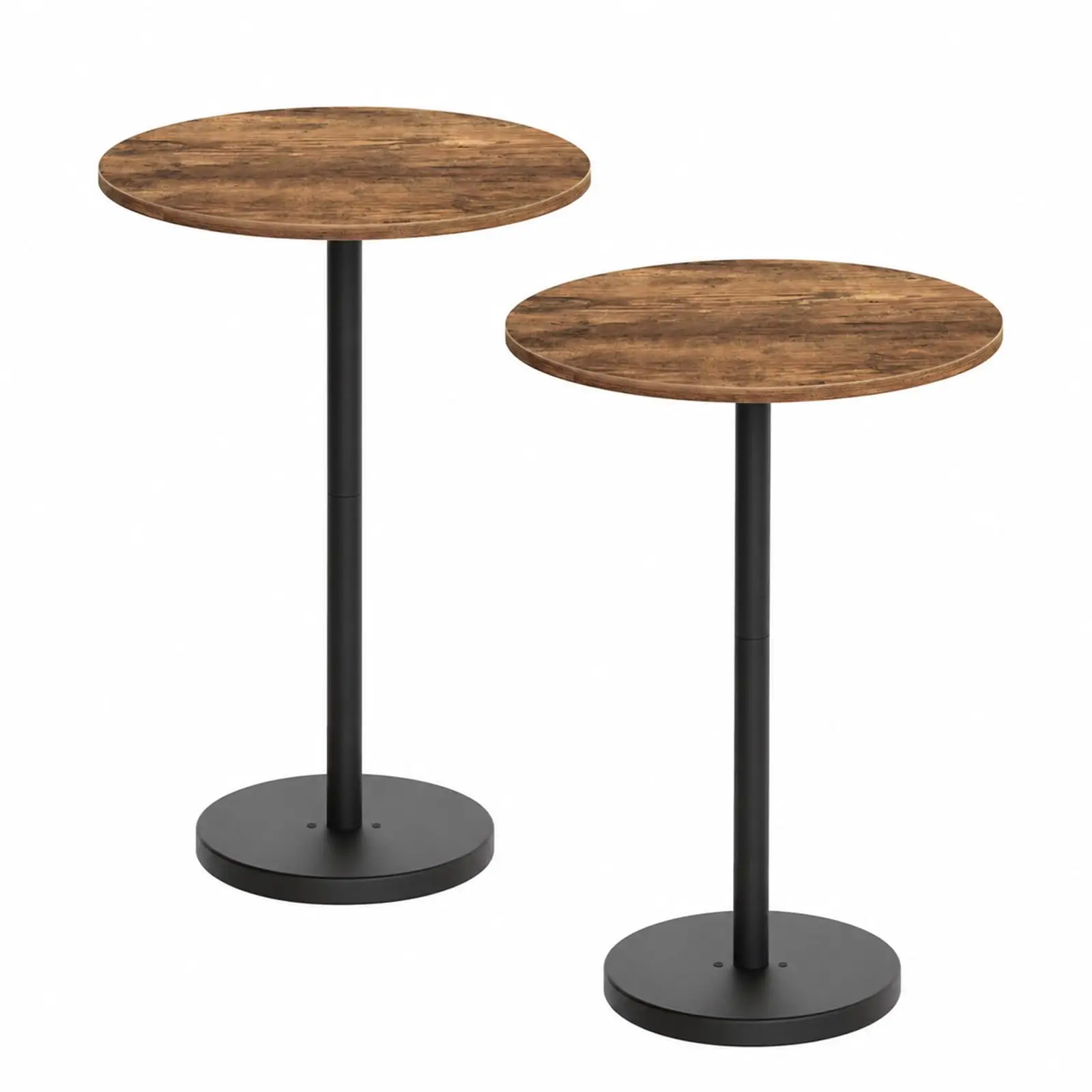 Bar Table, Round Bar Table Set of 2, Counter Height Table, Pub Cocktail Table, Metal Frame, for Bistro, Dining Room