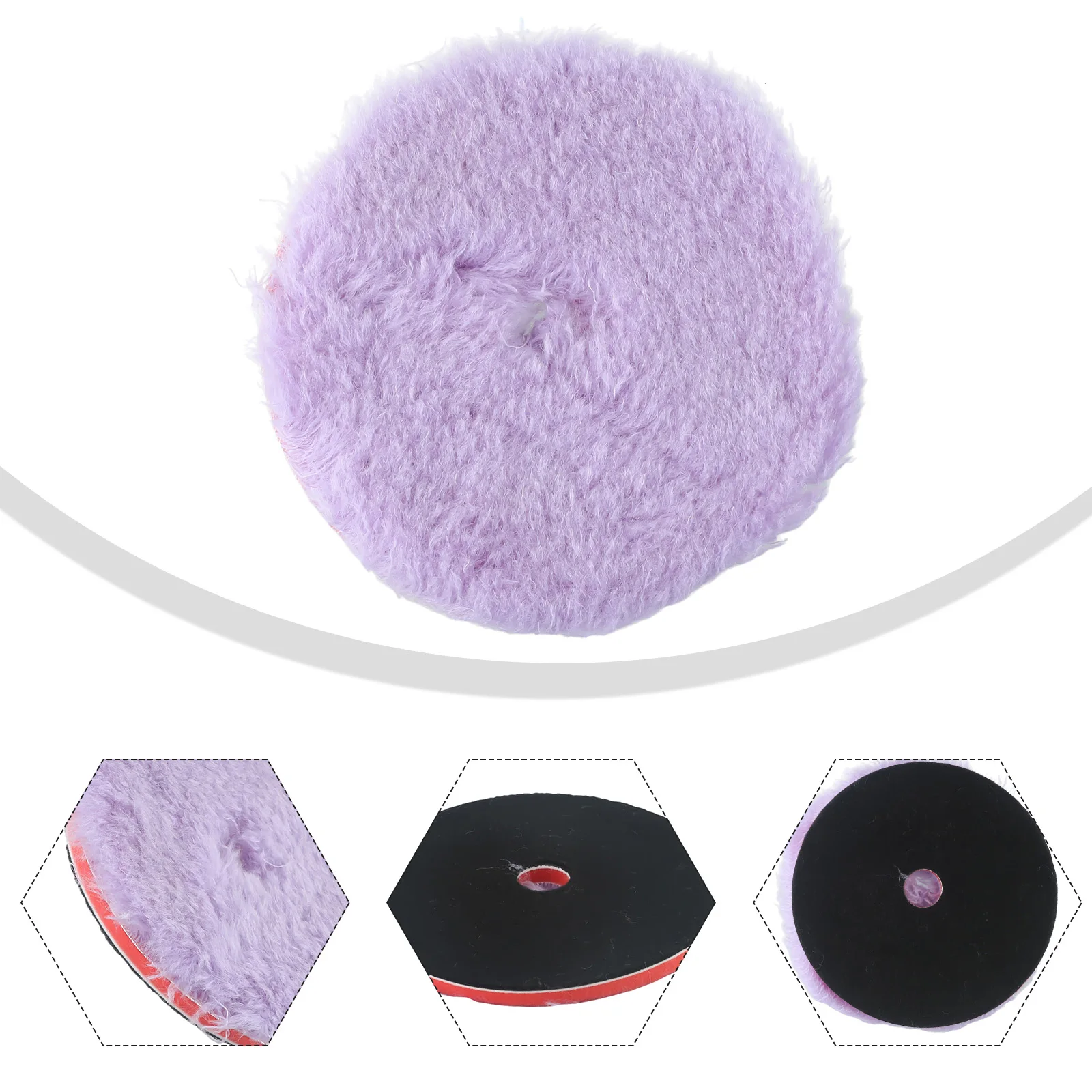 1pcs 5.5 Inch Purple Wool Polishing Pad Car Paint Polishing  Backing Buffing Pad For Auto Body Waxing Buffer Polisher