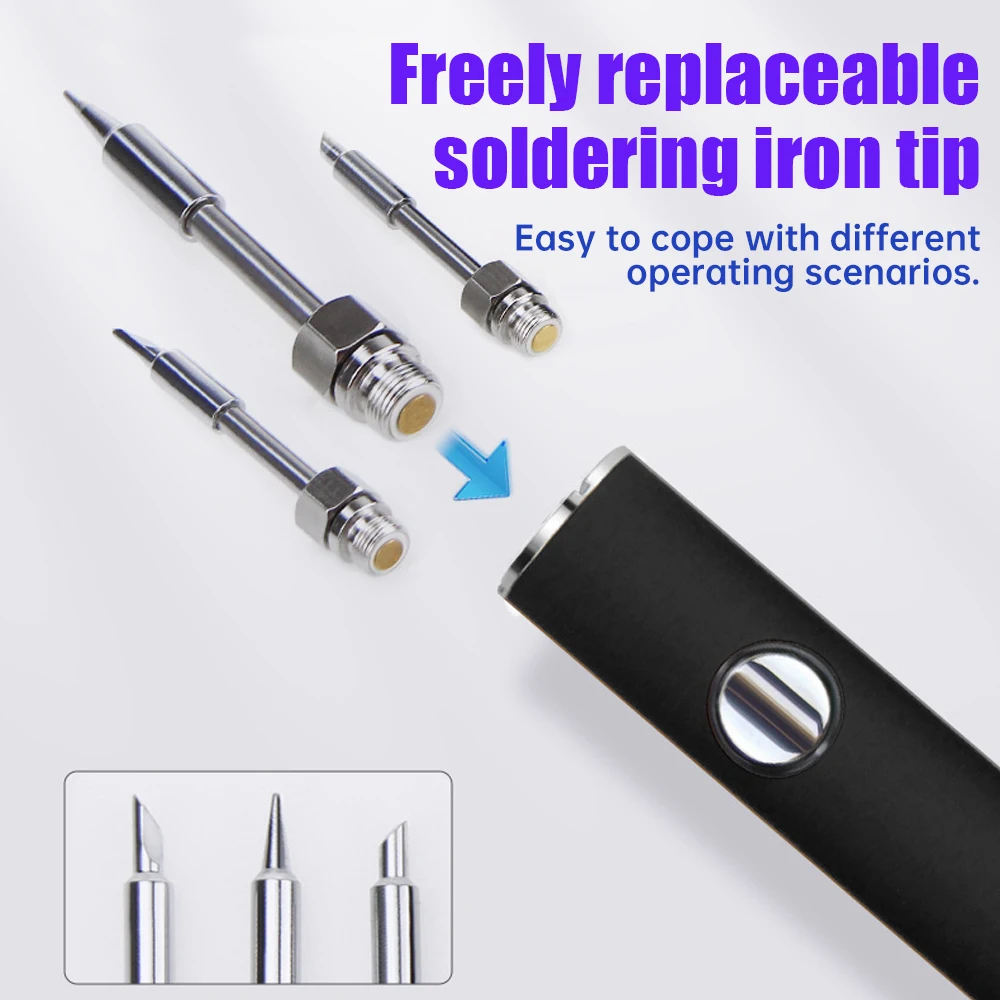 510 Thread Mini Soldering Iron Kit 3 Gear Adjustable Voltage 650mAh Battery Cart Pen Smart Power Pen Welding Tool Kit Pen