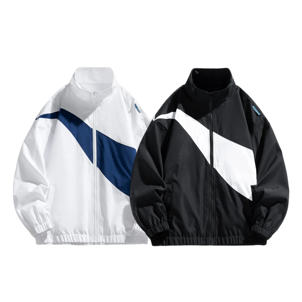 

2025 New Spring and Autumn fashion patchwork jacket, men's workwear, color-blocked jacket, trendy brand, casual cycling wear