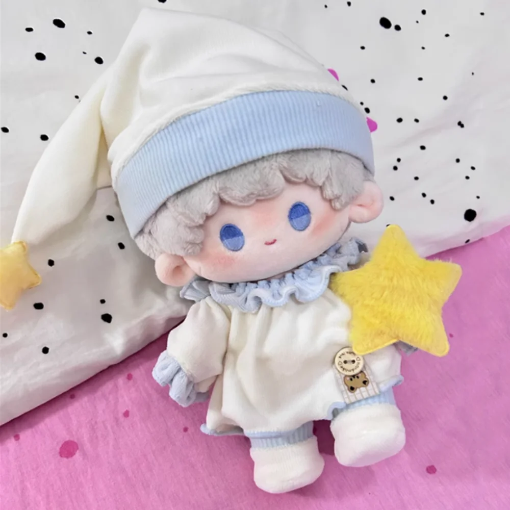 

1 set Pajamas 20cm Cotton Doll Clothes Star Hat Outfit Cotton Doll's Clothes Fashion Brown Plush Doll Clothes Doll Accessories