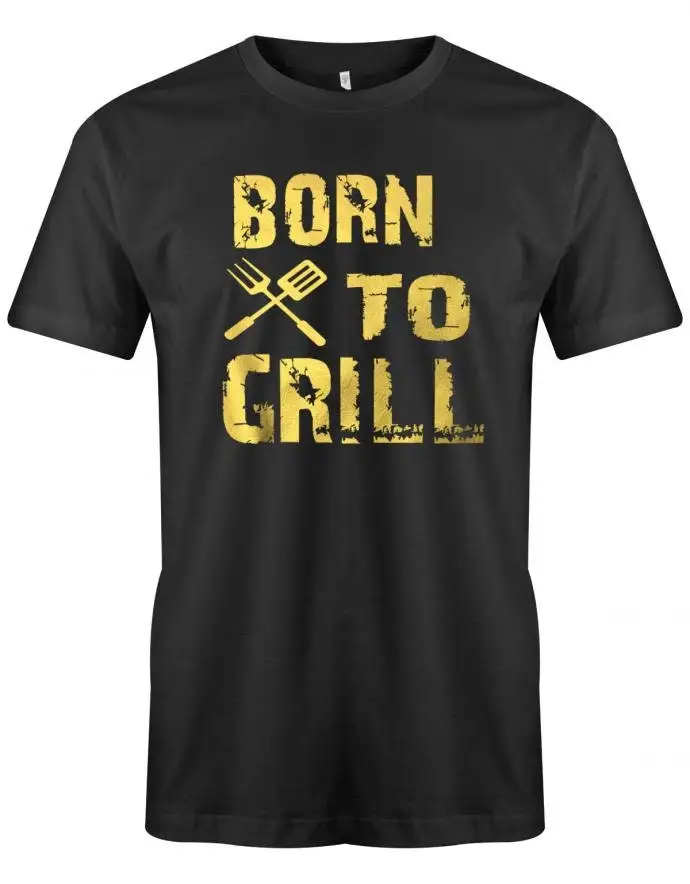 Born To Grill Griller Fleisch Grillen Herren T Shirt