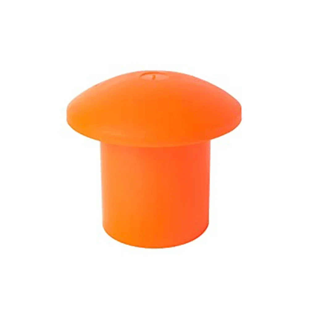ABS Mushroom Cap End Covers For Construction Stakes Designed To Cover And Protect Exposed Steel Rod Ends On Job Sites