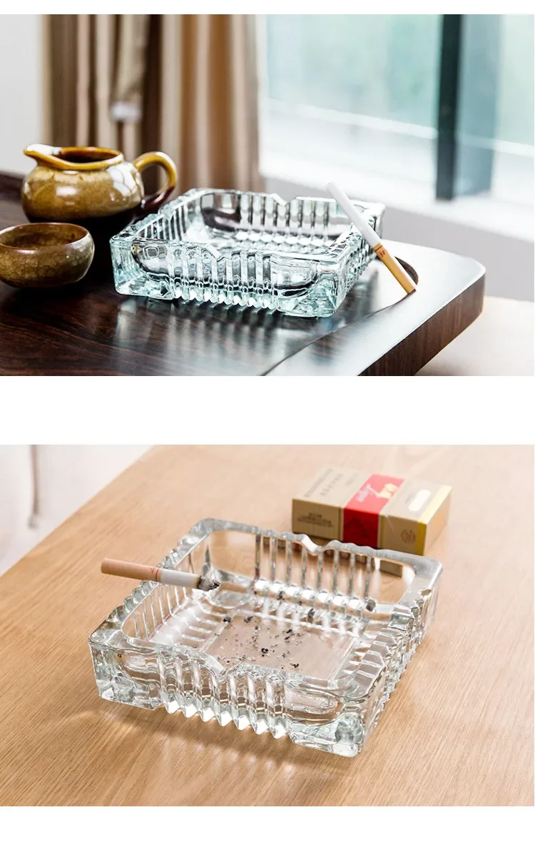 Ashtray creative personality trend crystal glass European large home living room office KTV ashtray custom