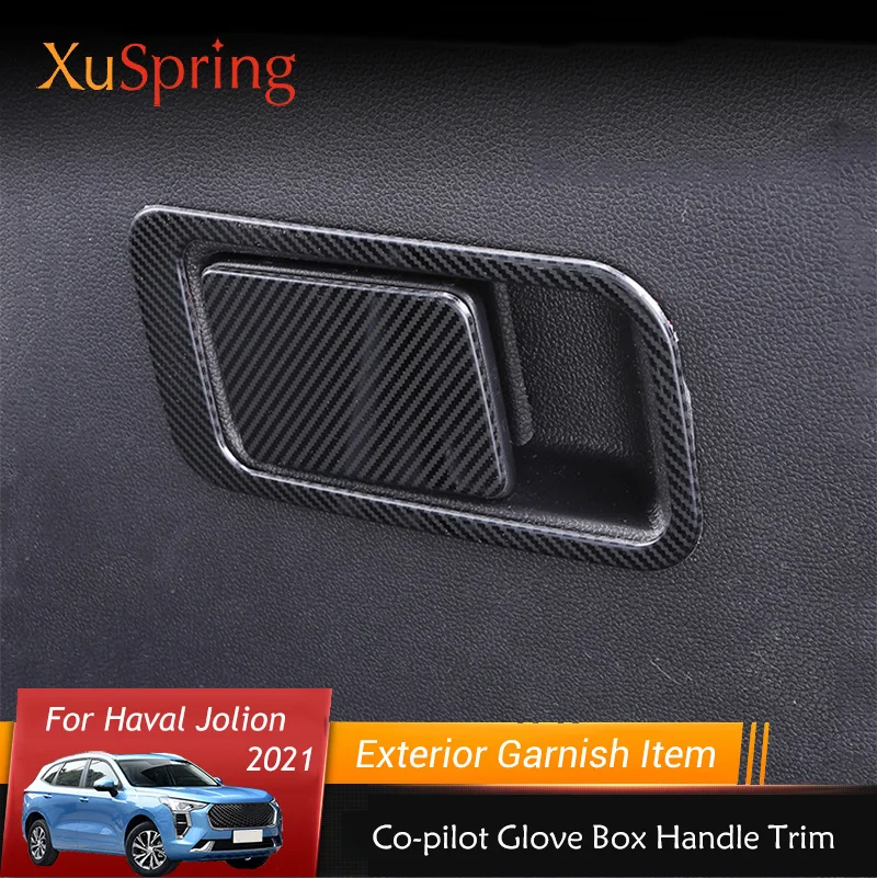 Car co-pilot Storage Glove Box Handle Frame Stickers Cover Styling 2Pcs/Set For Haval Jolion 2021 2022 Accessories