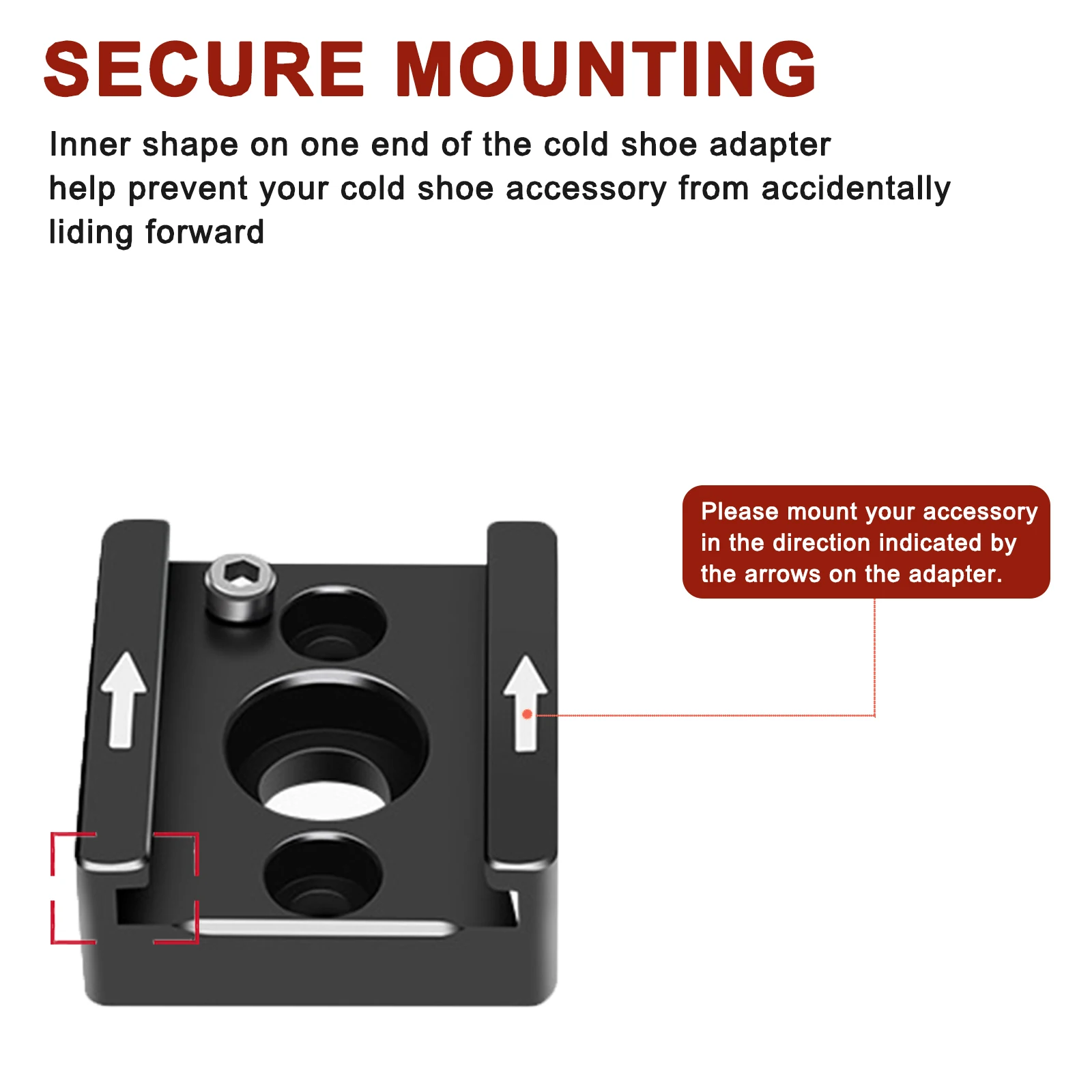 Lanxire Cold Shoe Mount Adapter, Cold Shoe Bracket with 1/4\