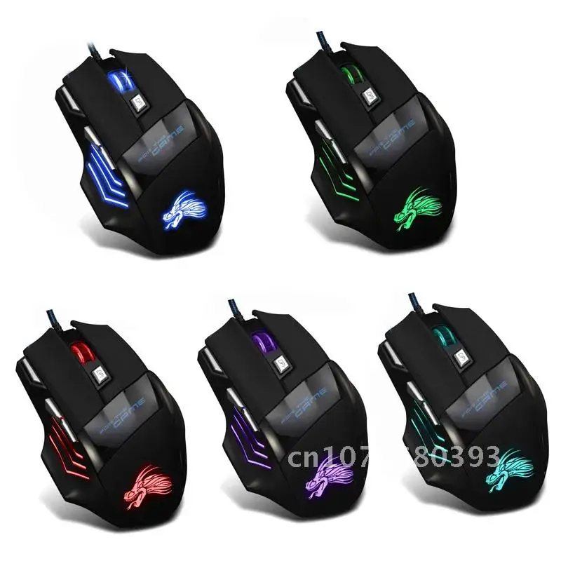 

Professional Gaming Mouse 5000DPI Breathing Light Mouse Usb Wired Computer Mouse 7-speed DPI for Laptop Pc DOTA LOL Gaming