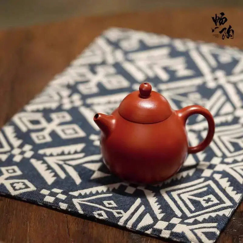 

[Changtao]Yixing Original Purple Wu Ronghua Handmade Zhu Clay Small Dragon Egg Teapot, 120Cc