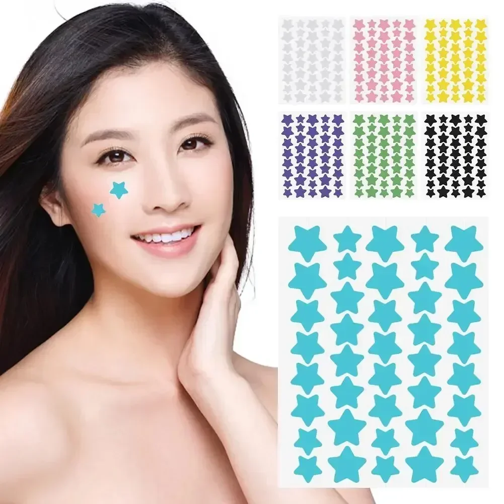 40 piezas de parches para el acné en forma de estrella multicolor, parches faciales para el acné, parches correctores para el acné y parches para espinillas, ultrafinos.