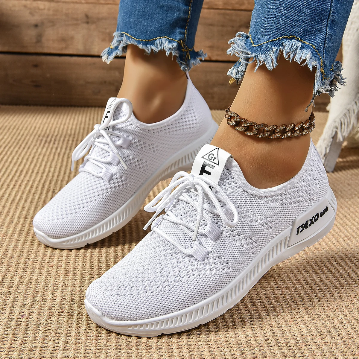 

Весенне-осенняя новая элегантная дышащая повседневная женская обувь с круглым носком, модная и удобная спортивная обувь на плоской подошве