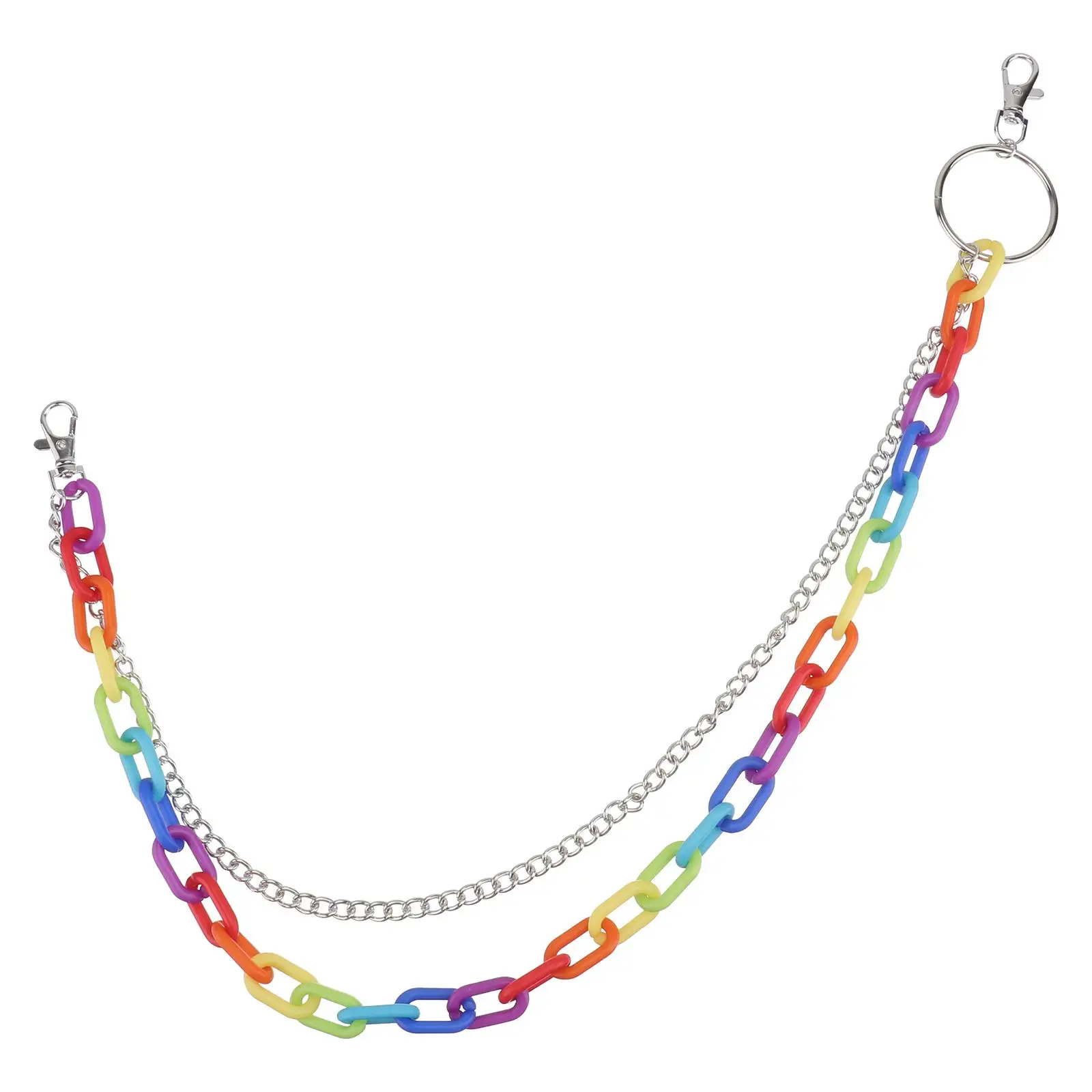 

Rainbow Pants Chain Waist Girl Fashion Colorful Belt Jewelry Chains Woman Wear-resistant Metal Decor Accessories