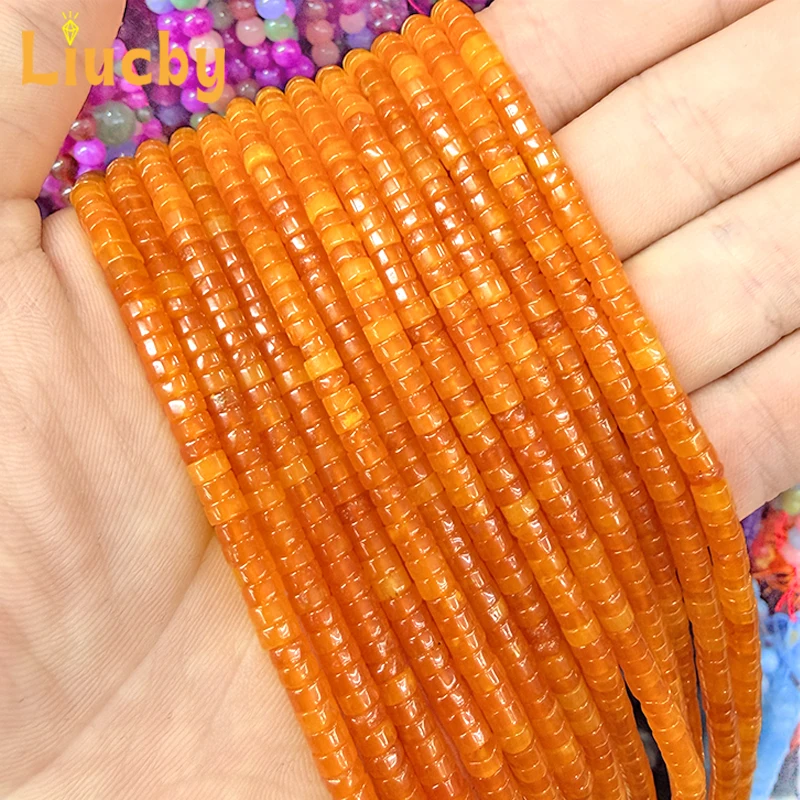 Naturstein, orangefarbene und gelbe Abstandshalter, handgefertigte kleine Perlen für DIY-Schlüsselanhänger, Kopfschmuck, Fußkettchen, Accessoires, 15 Zoll, Großhandel, 2*4 mm – Detail 4