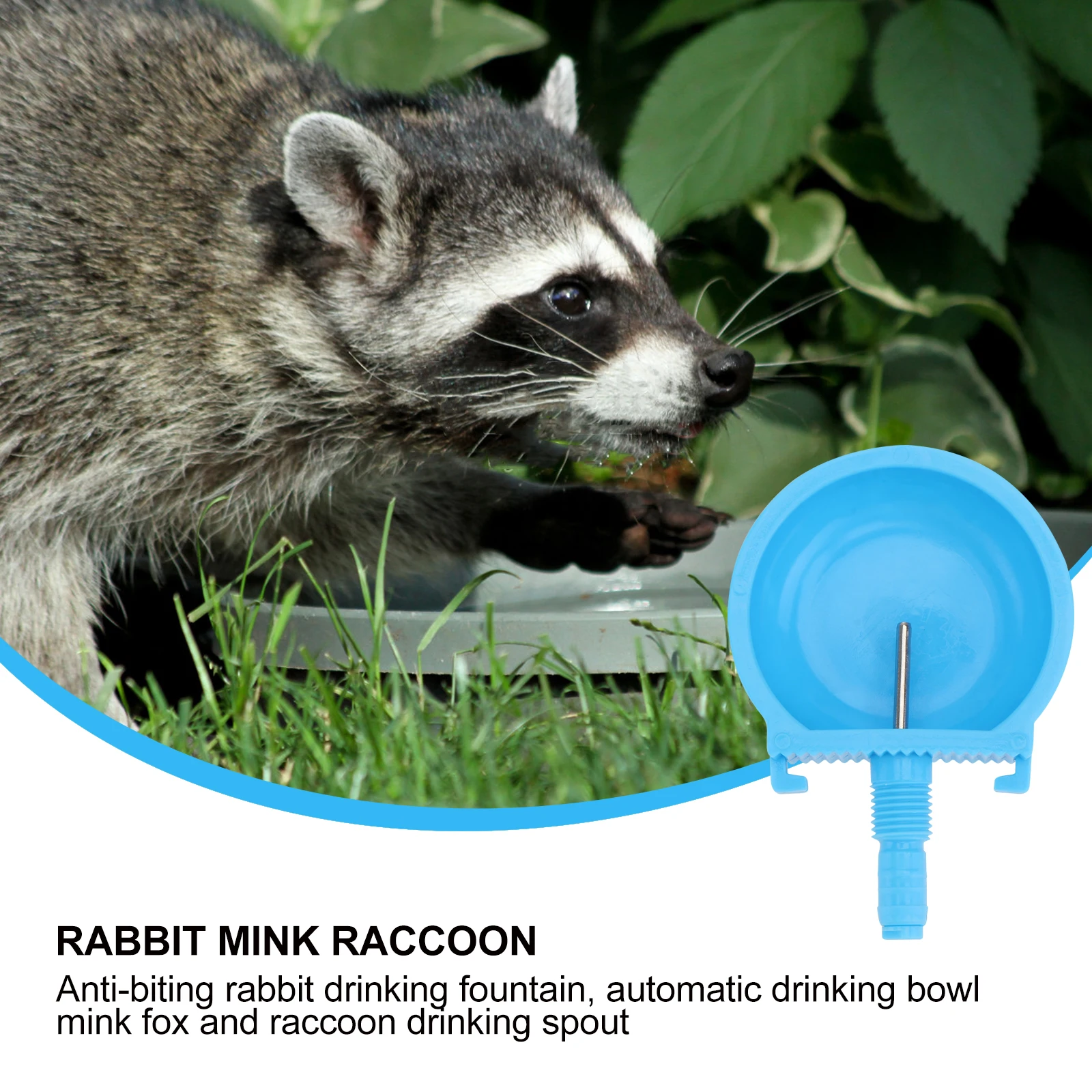 

5Pcs Blue Automatic Drinking Bowl Mammals Drinker Rabbit Water Container Pets Feeder