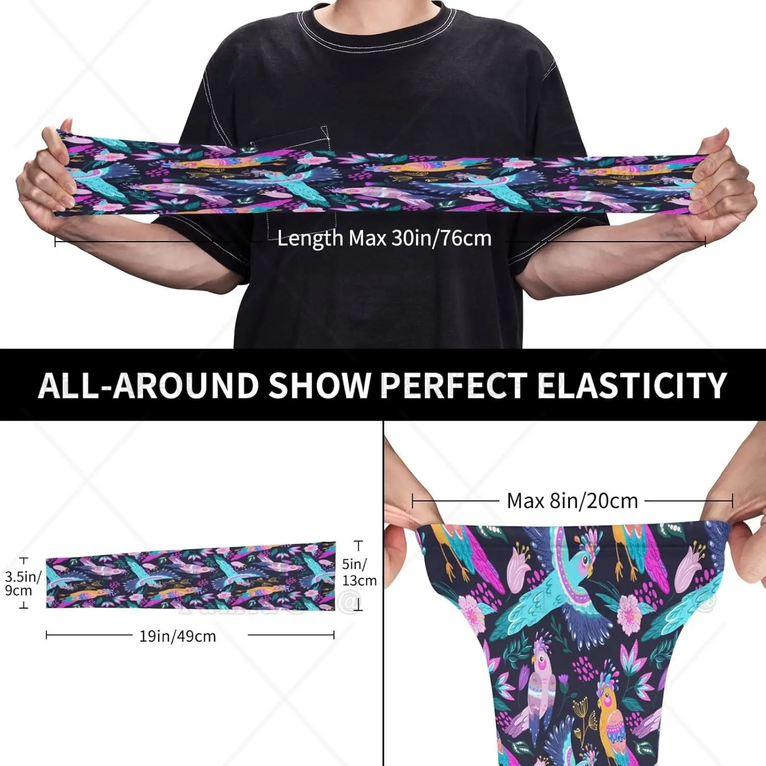 Cooling Arm Sleeves Uv Protection Exotic Multicolor Cockatoo Parrot Tattoo To Cover Arms for Women Men Gardening Compression