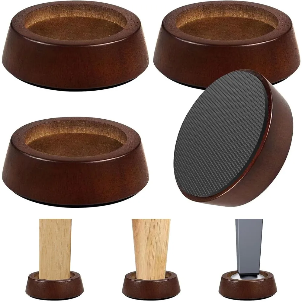 Bed Risers Wood Blocks - 1 Inch Circle Furniture Height Extenders Lifts for Sofa Couch Desk Chair Table Base Raising Space, Conv