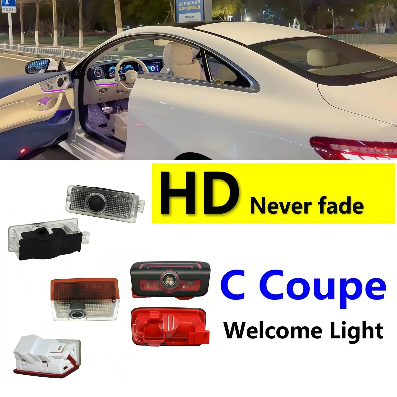 HD Für Mercedes Benz W205 W206 Klasse C Coupe Amg C205 S205 2010-2023 2017 2019 Led auto Tür Projektor Willkommen Licht Zubehör
