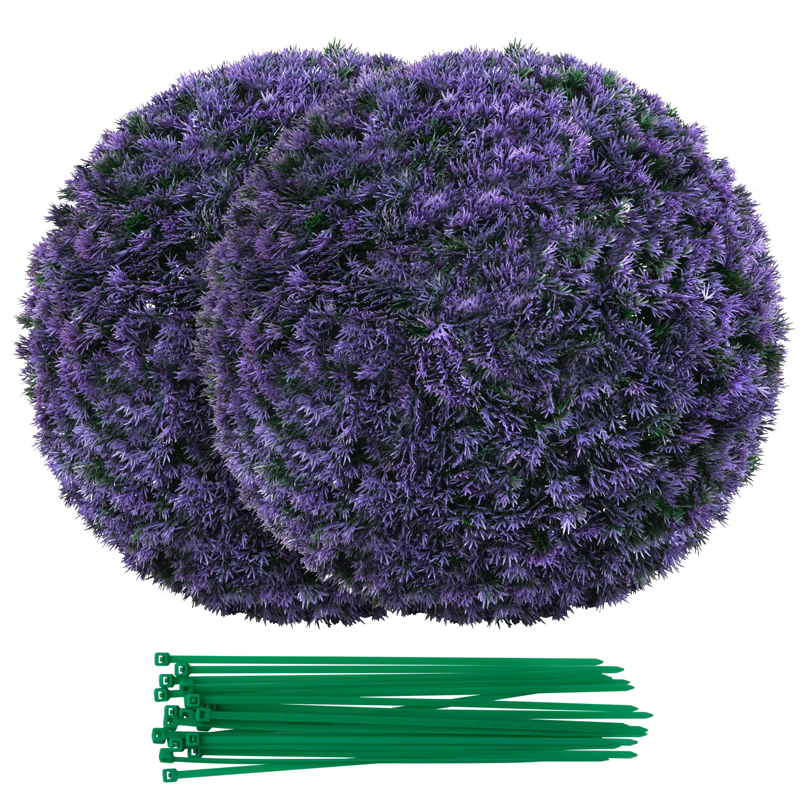 

2 PCS 15" Artificial Plant Boxwood Topiary Ball Faux Lavender Decorative Balls