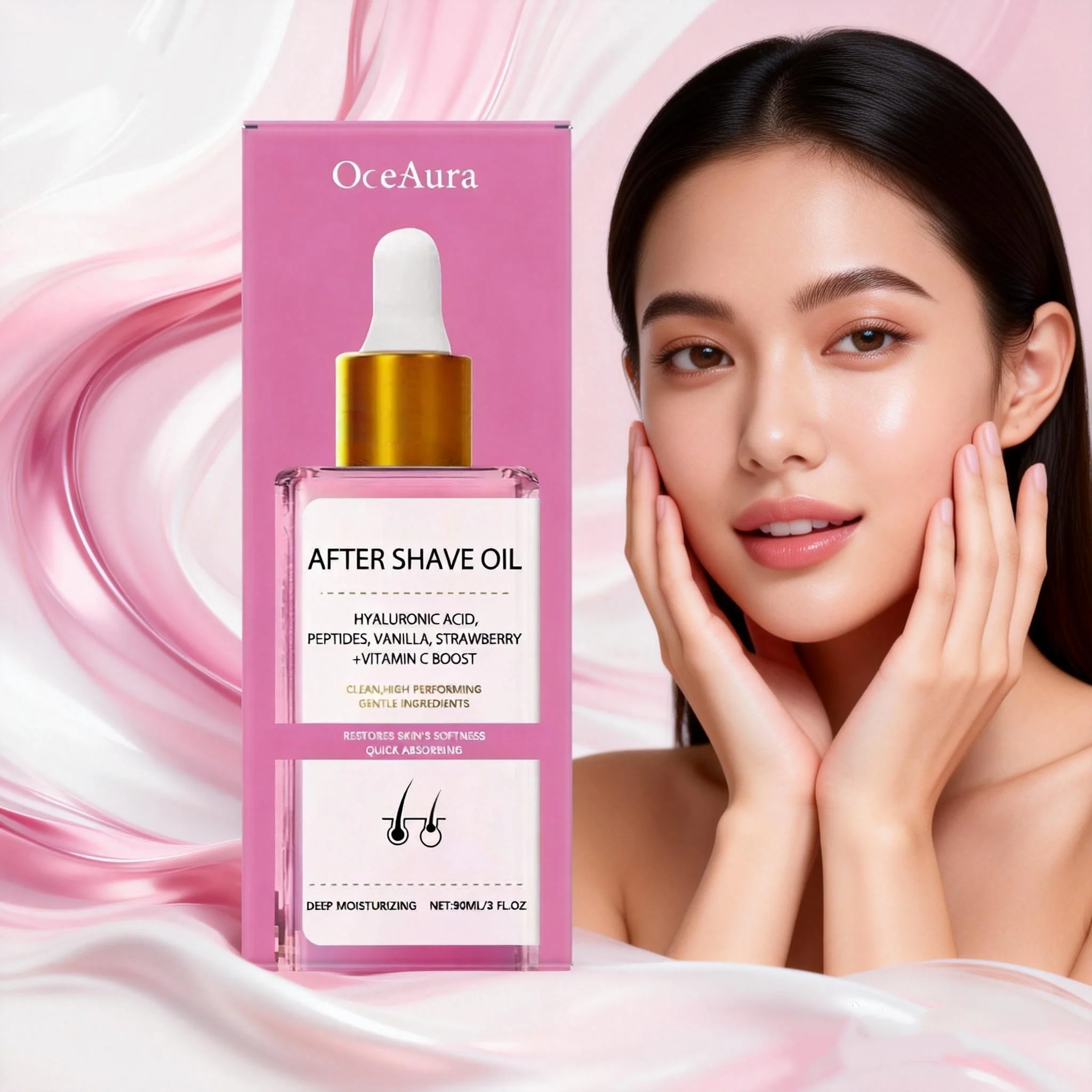 

Масло после бритья с клубникой и ванилью для гладкой кожи, предотвращения вросших волосков, глубокого увлажнения и питания. Сыворотка после бритья.