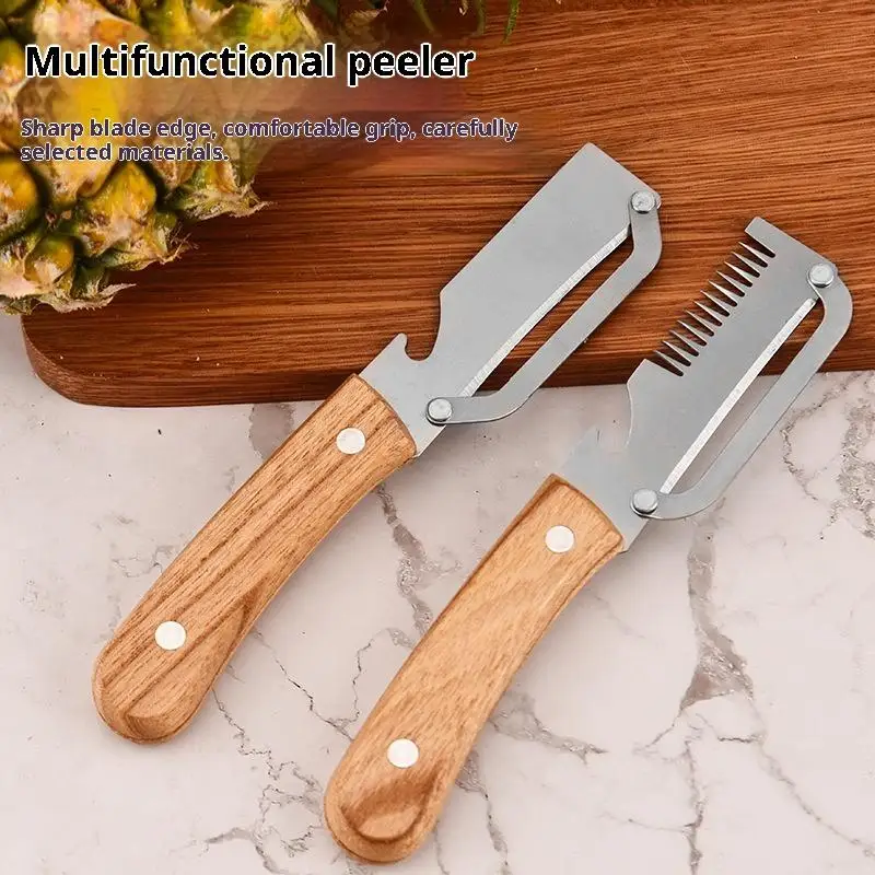 3-in-1 Serrated Peeling Knife Premium Vegetable Peeler With Handle And Bottle Opener Kitchen Tool