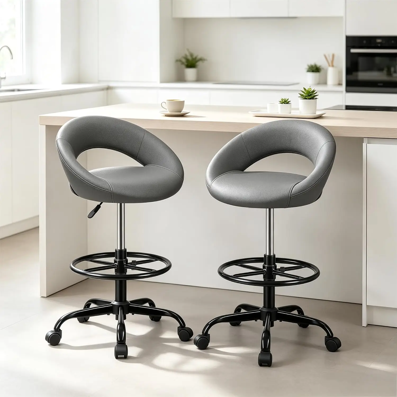 Ergonomic Drafting Chair Height Adjustable Rolling Stool Office Studio Work, Customized