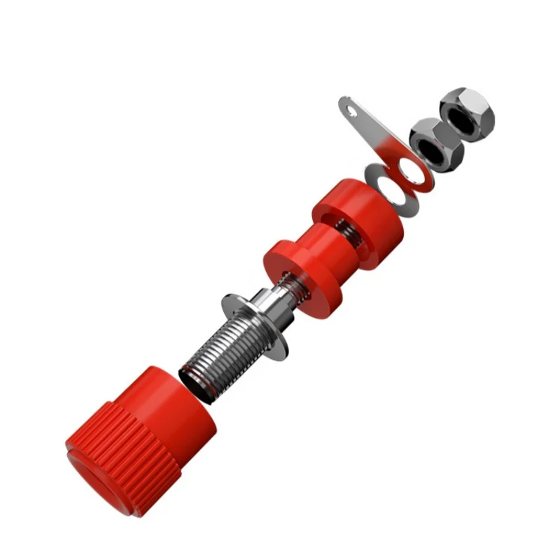 High Quality 1 Pair (RED + BLACK) Amplifier Terminal Binding Post Banana Plug Jack Panel Mount Connector