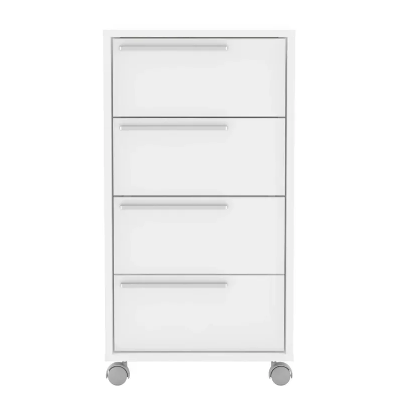 Mobile 4 Drawer Office Cabinet, White file cabinet  filing cabinet  cabinet