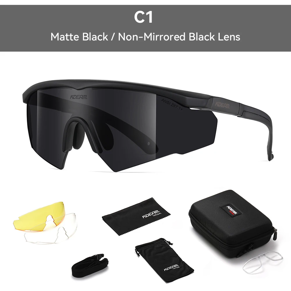 KDEAM Taktische Schutzbrille 3-Linsen-Set, winddicht, CS-Schießen, kugelsichere Militär-Sonnenbrille, Motorrad-Nachtfahrbrille – Detail 9