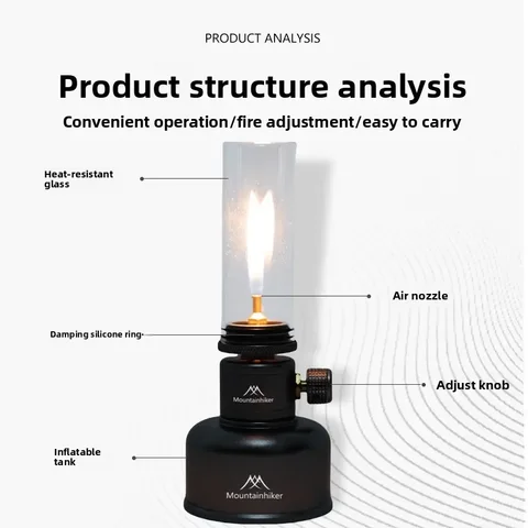 Mountainhiker Drömlik ljuslampa Vindtät Gas Picknick Campinglykta Utomhus Campingtillbehör Turisttältbelysning Gaslampa 10 best sales gasljus - №10