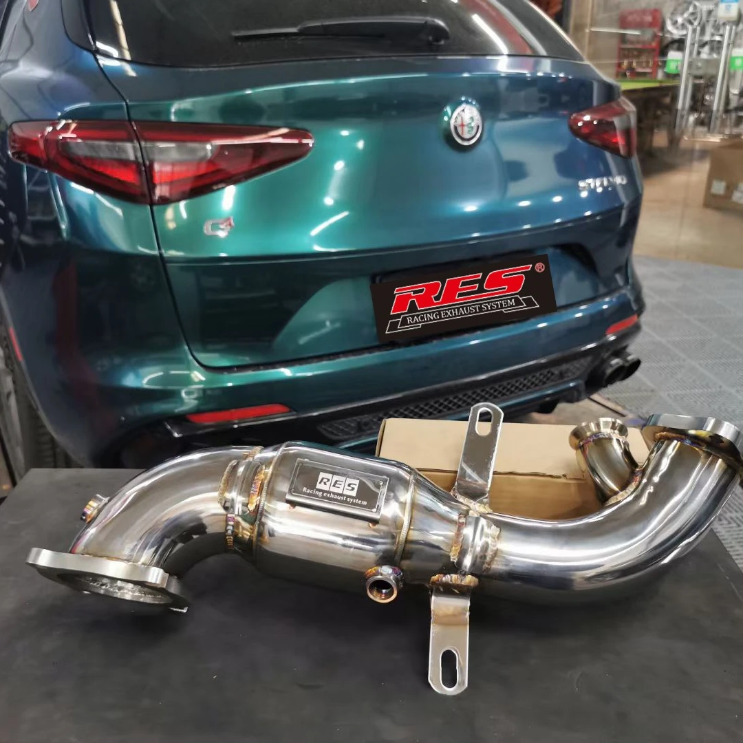 Performance Stainless Steel Straight Header Exhaust For Alfa Romeo Stelvio Giulia