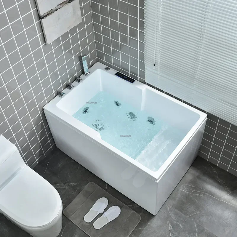 Bañera de masaje acrílica de temperatura constante para el hogar, moderna y sencilla, pequeño apartamento, baño, surf, Jacuzzi con diseño de asiento K