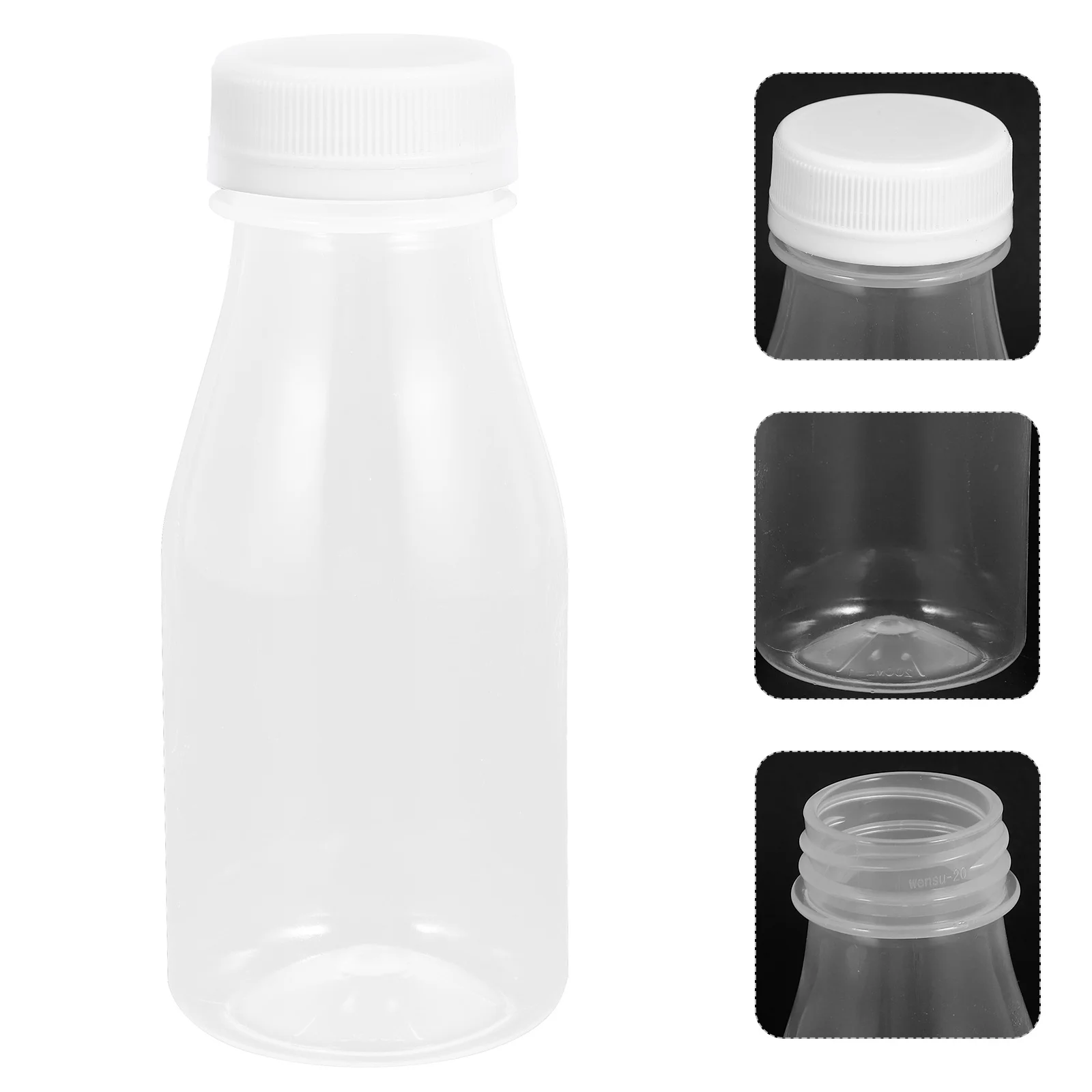 6 Pcs Juice Bottling Shot Bottles with Lids Iced Coffee Clear Milk Container Portable Summer Pp Cold Drink Yogurt Transparent