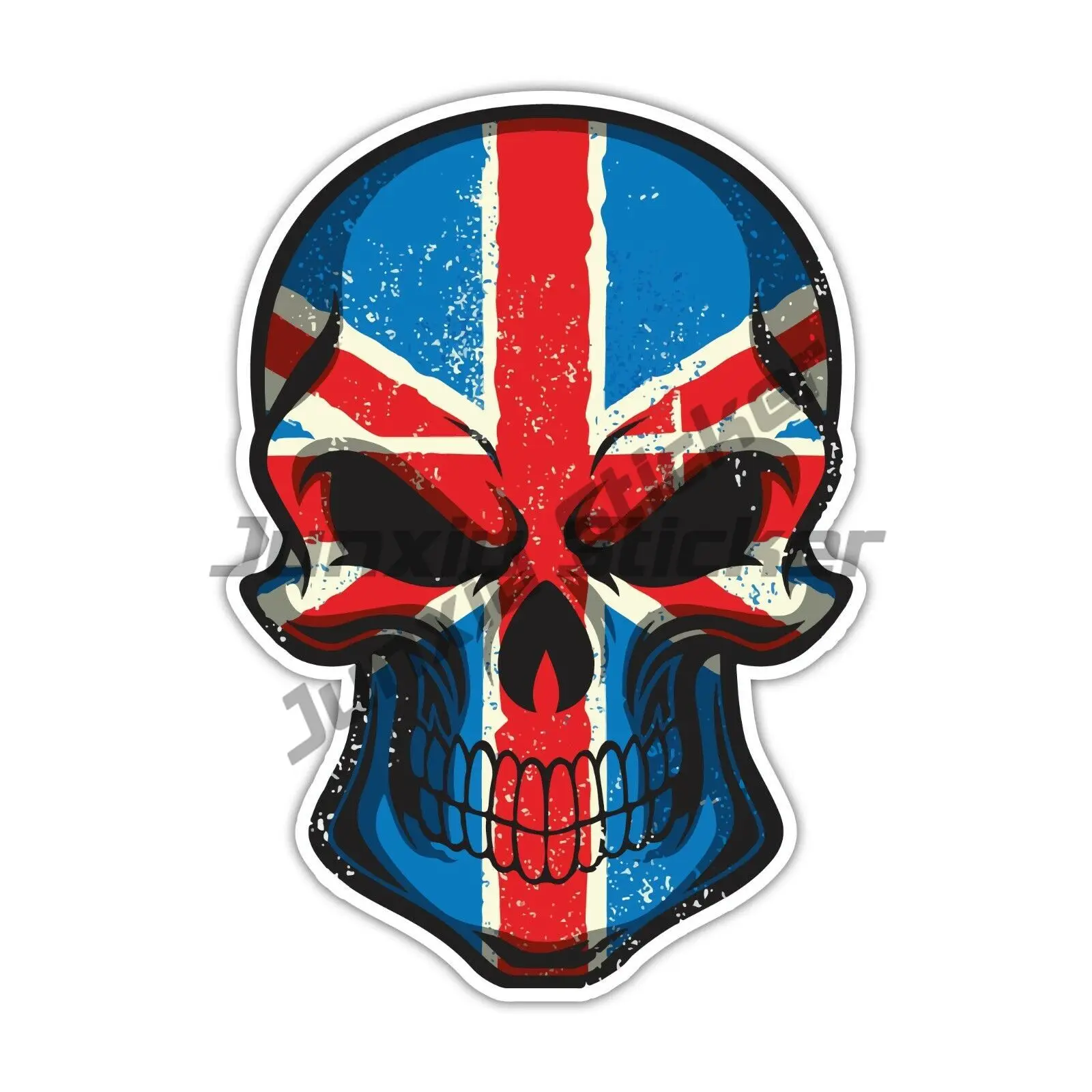 

Gothic Biker Skull and Union Jack British UK Flags Vinyl Car Bike Sticker Laptop