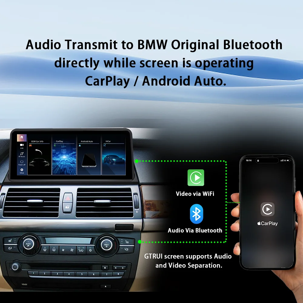 NEW1920*720 HD screen Multimedia Display For BMW X5 X6 E70 E71 2007-2013 CCC CIC Touch Screen gps Wireless Carplay Android auto